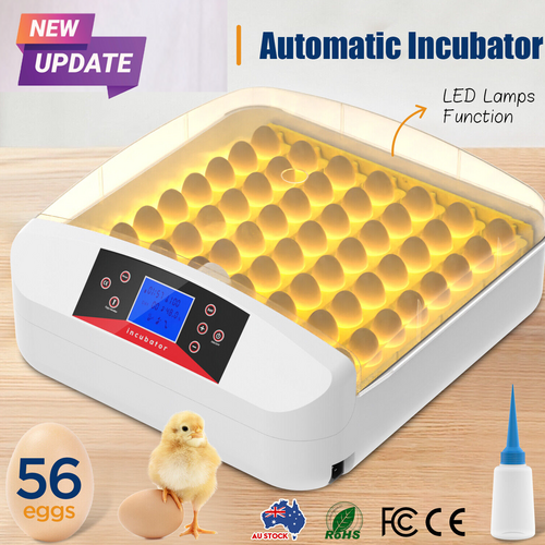 56 Eggs Automatic Incubator LED Hatching Digital Chicken Duck Poultry Hatcher AU