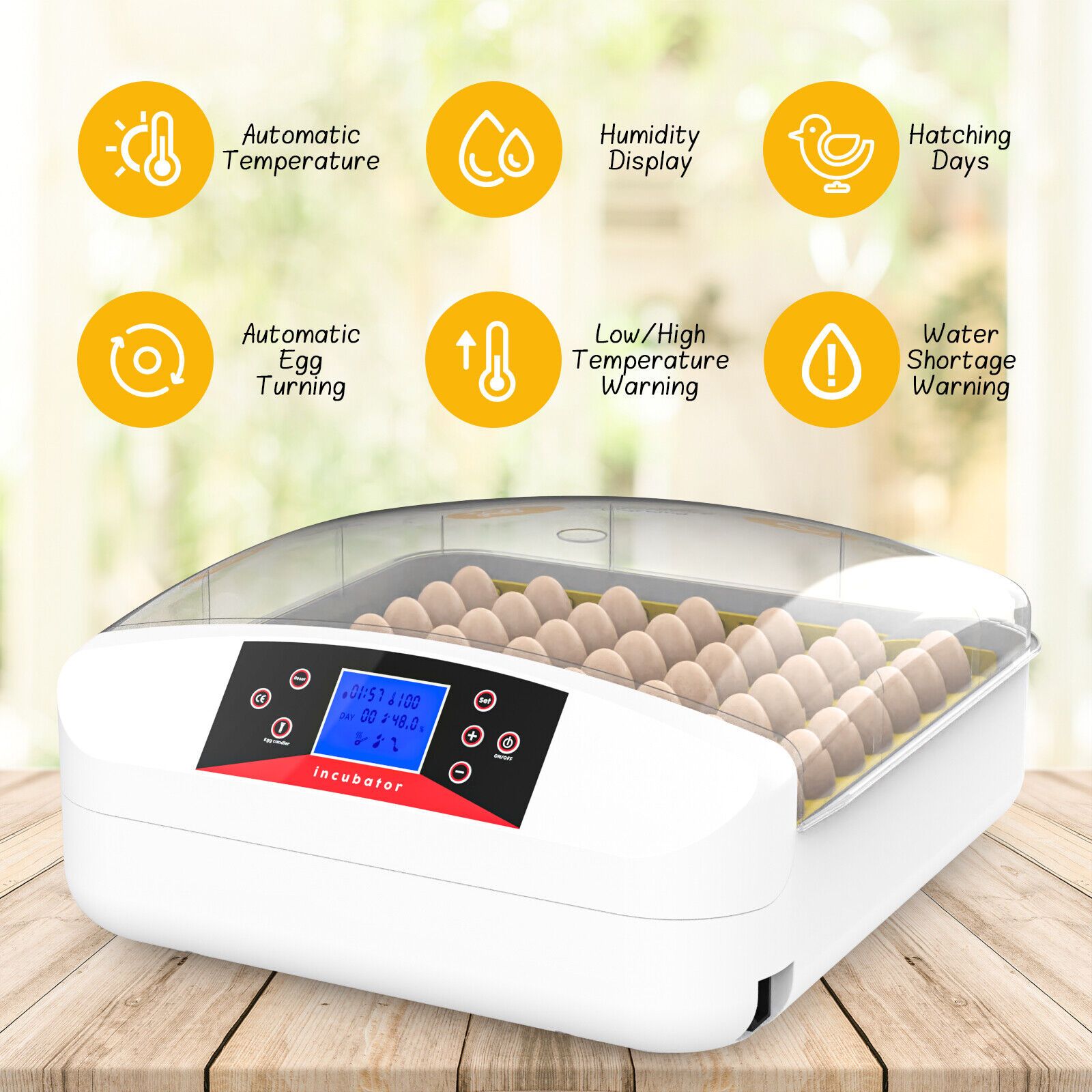 56 Eggs Automatic Incubator LED Hatching Digital Chicken Duck Poultry Hatcher AU