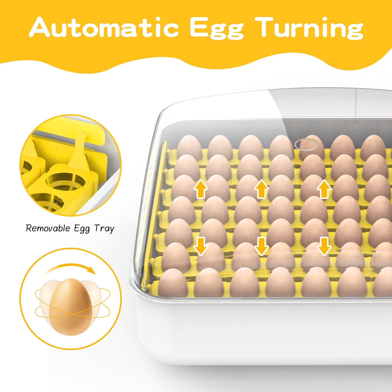 56 Eggs Automatic Incubator LED Hatching Digital Chicken Duck Poultry Hatcher AU