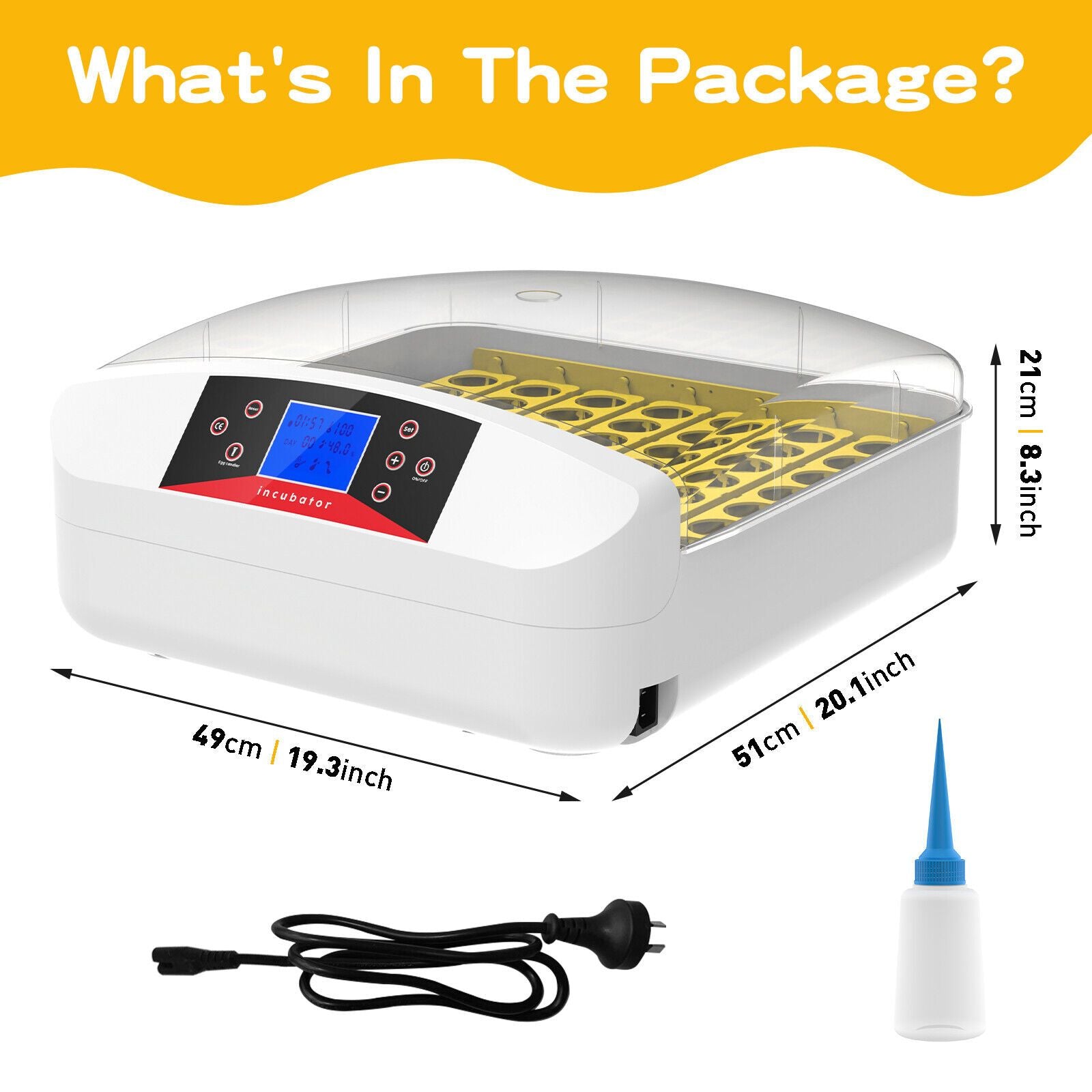 56 Eggs Automatic Incubator LED Hatching Digital Chicken Duck Poultry Hatcher AU