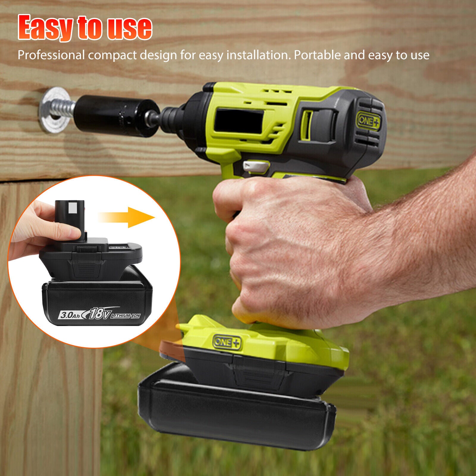 Battery Adapter MT20RNL for Makita Li-ion Batteries Convert to Ryobi 18V Tools V201-W12513631