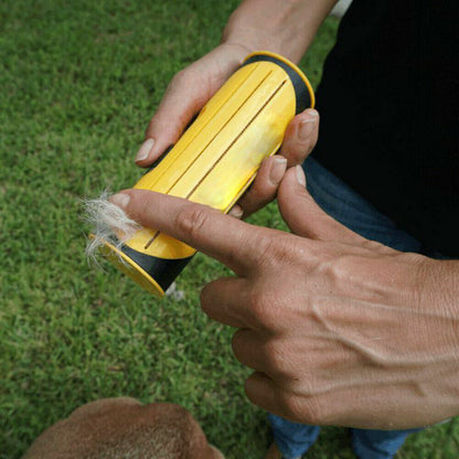 Pet Dog Cat Hair Fur Deshedding Shedding Trimmer Grooming Roll Comb Brush yellow V201-W12515181