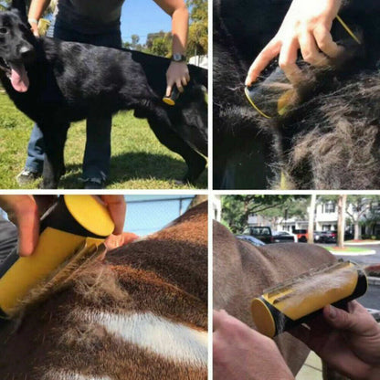 Pet Dog Cat Hair Fur Deshedding Shedding Trimmer Grooming Roll Comb Brush yellow V201-W12515181