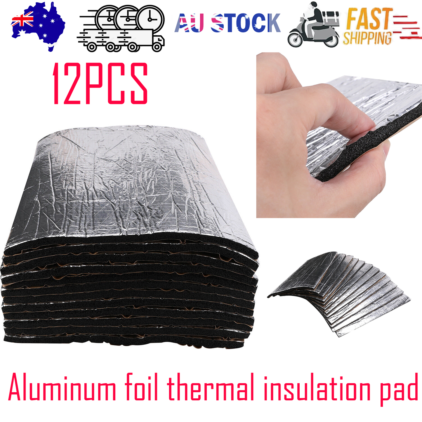 12PCS Car Engine Bay Bonnet Sound Deadener Noise Insulation Foam Proofing Heat V201-W12520717