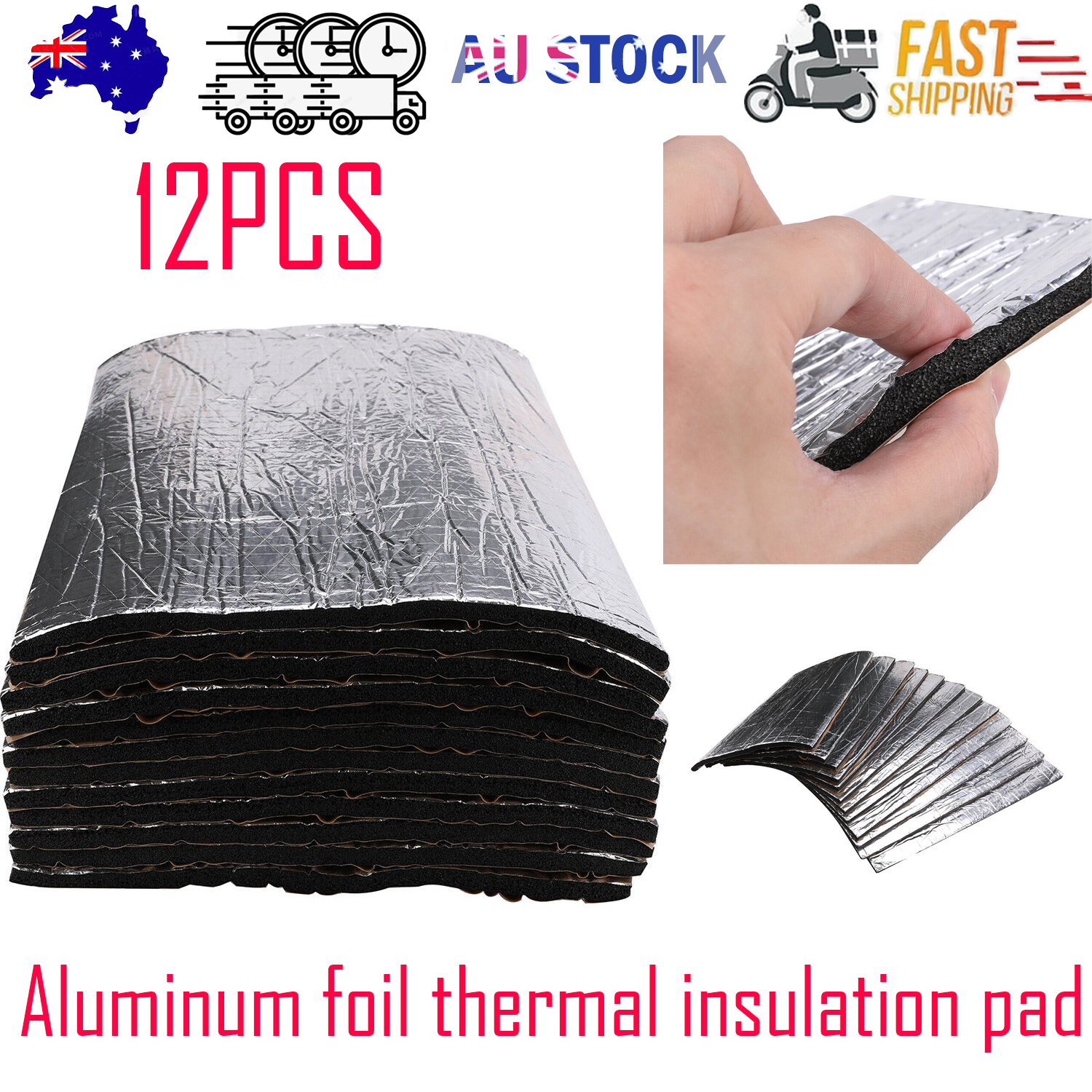 12PCS Car Engine Bay Bonnet Sound Deadener Noise Insulation Foam Proofing Heat V201-W12520717
