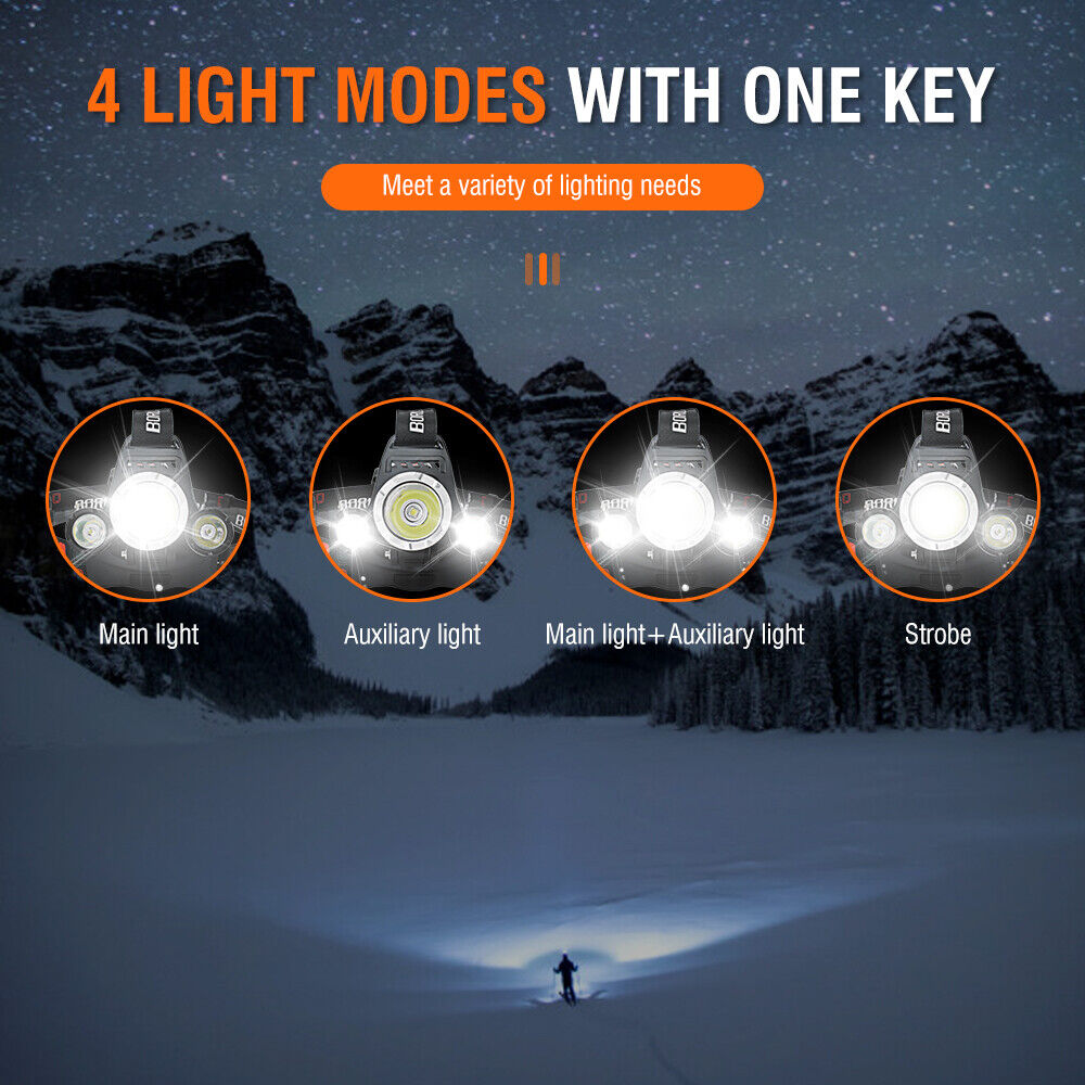 HP700 LED Headlamp Head Torch Lamp Rechargeable Light Headlight Camping V201-W12552805
