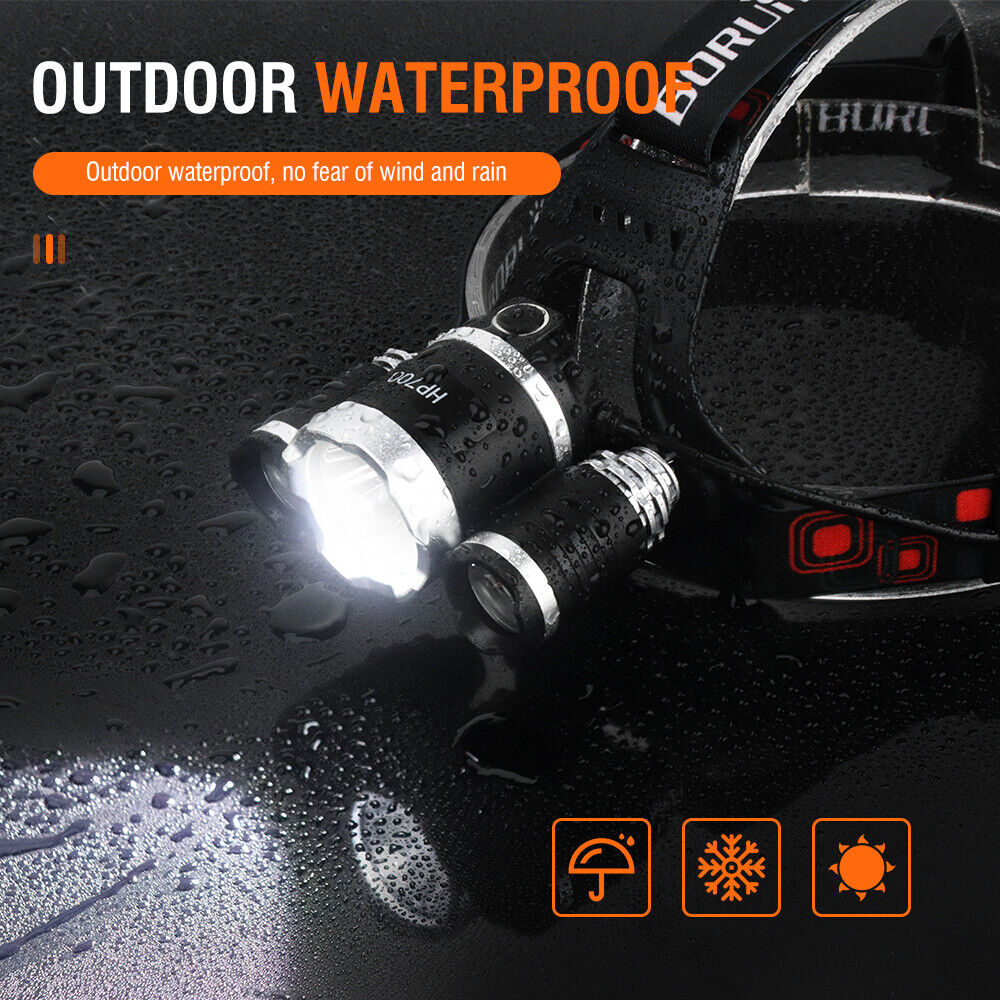 HP700 LED Headlamp Head Torch Lamp Rechargeable Light Headlight Camping V201-W12552805