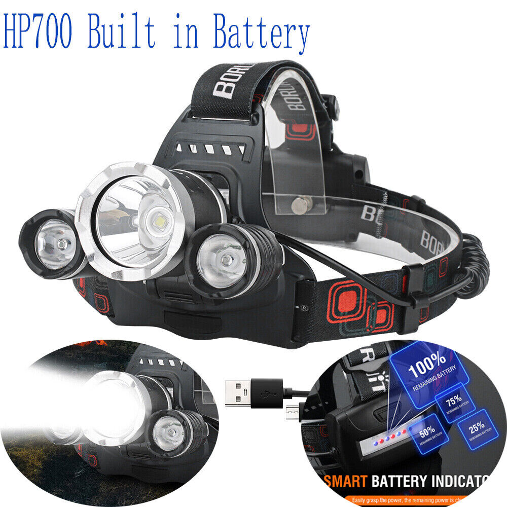 HP700 LED Headlamp Head Torch Lamp Rechargeable Light Headlight Camping V201-W12552805