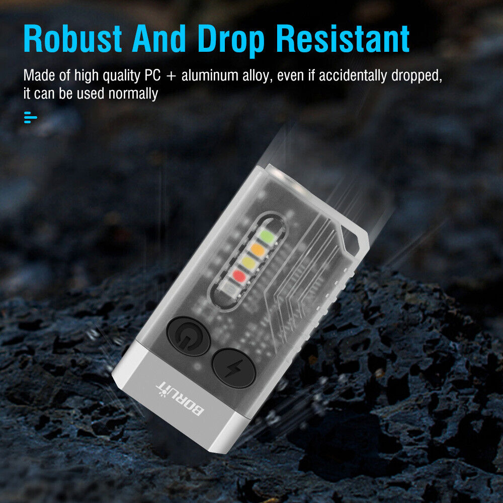 V10 LED Keychain EDC Flashlight USB Rechargeable Magnetic Torch Work Lamp V201-W12552808