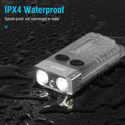 V10 LED Keychain EDC Flashlight USB Rechargeable Magnetic Torch Work Lamp V201-W12552808