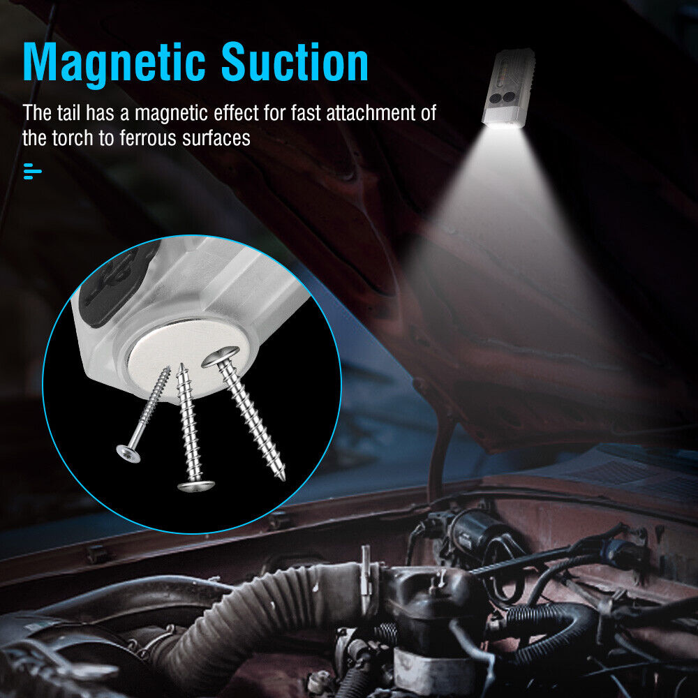 V10 LED Keychain EDC Flashlight USB Rechargeable Magnetic Torch Work Lamp V201-W12552808