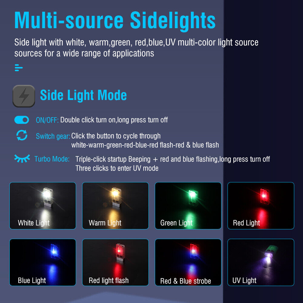 V10 LED Keychain EDC Flashlight USB Rechargeable Magnetic Torch Work Lamp V201-W12552808