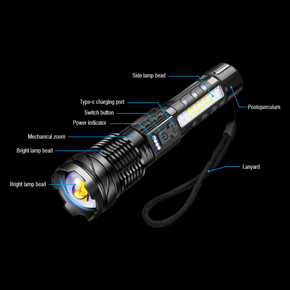 Super Bright 30W 14LED Flashlight White Laser Tactical Torch Lamp for Camping AU V201-W12552809