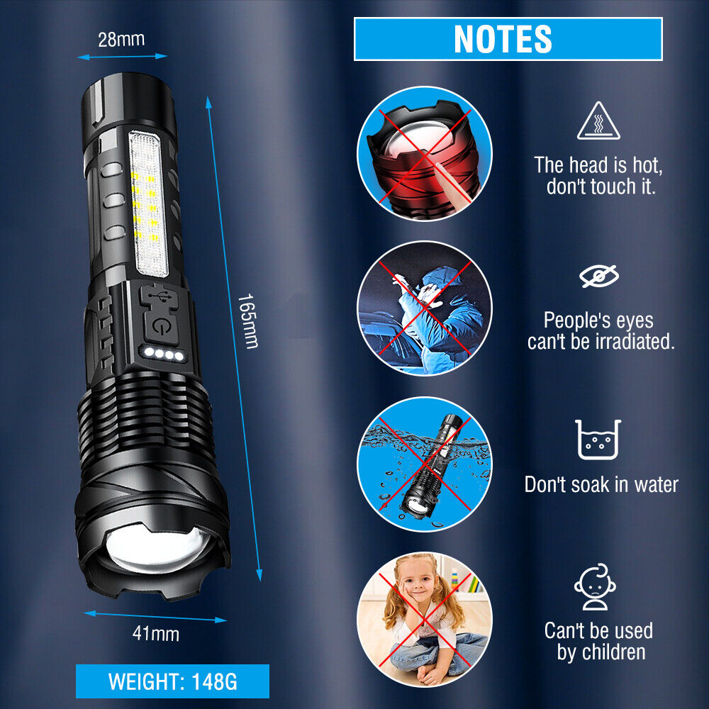 Super Bright 30W 14LED Flashlight White Laser Tactical Torch Lamp for Camping AU V201-W12552809