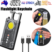 Mini Flashlight Keychain USB Rechargeable Cob Waterproof Portable Led Work Light V201-W12552810