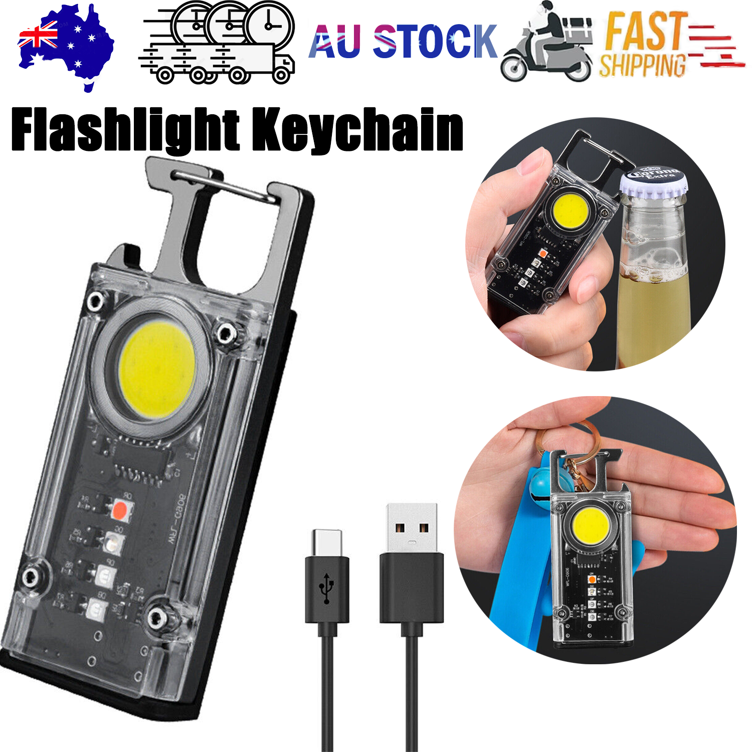 Mini Flashlight Keychain USB Rechargeable Cob Waterproof Portable Led Work Light V201-W12552810