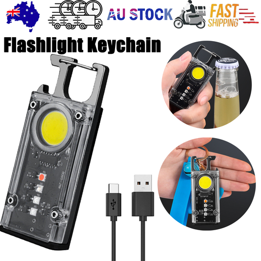 Mini Flashlight Keychain USB Rechargeable Cob Waterproof Portable Led Work Light V201-W12552810