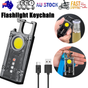 Mini Flashlight Keychain USB Rechargeable Cob Waterproof Portable Led Work Light V201-W12552810