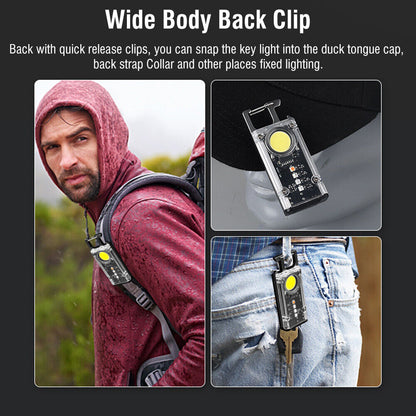 Mini Flashlight Keychain USB Rechargeable Cob Waterproof Portable Led Work Light V201-W12552810