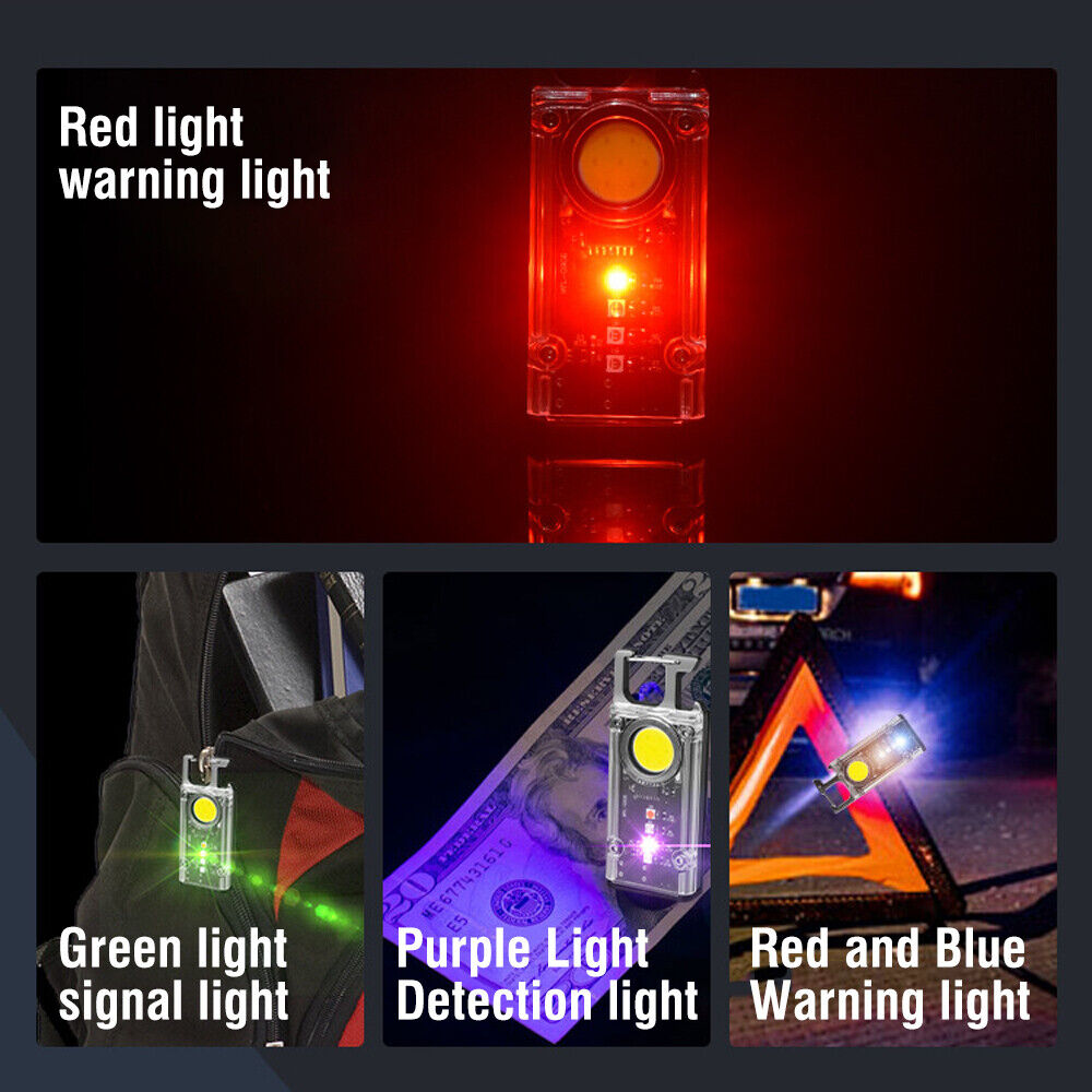 Mini Flashlight Keychain USB Rechargeable Cob Waterproof Portable Led Work Light V201-W12552810