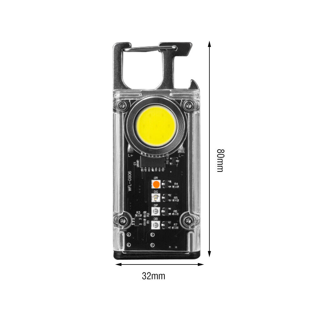 Mini Flashlight Keychain USB Rechargeable Cob Waterproof Portable Led Work Light V201-W12552810