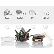 7 IN 1 Gas Mask Full Face Respirator Paint Spray Chemical Facepiece Reusable AU V201-W12562929