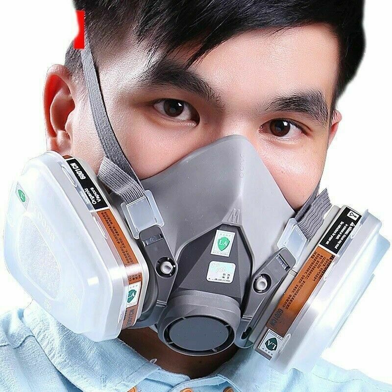 7 IN 1 Gas Mask Full Face Respirator Paint Spray Chemical Facepiece Reusable AU V201-W12562929