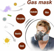 7 IN 1 Gas Mask Full Face Respirator Paint Spray Chemical Facepiece Reusable AU V201-W12562929