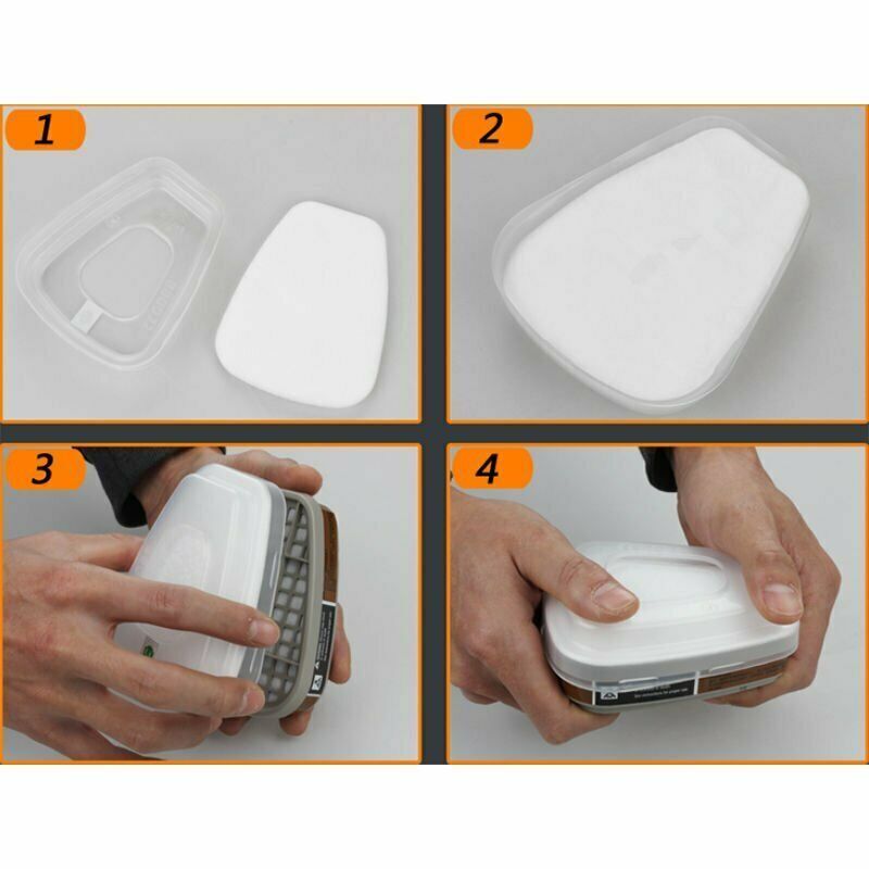 7 IN 1 Gas Mask Full Face Respirator Paint Spray Chemical Facepiece Reusable AU V201-W12562929