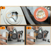 7 IN 1 Gas Mask Full Face Respirator Paint Spray Chemical Facepiece Reusable AU V201-W12562929