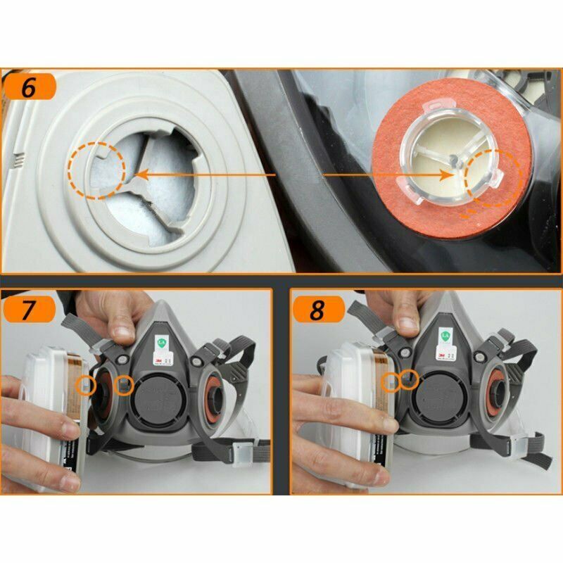 7 IN 1 Gas Mask Full Face Respirator Paint Spray Chemical Facepiece Reusable AU V201-W12562929