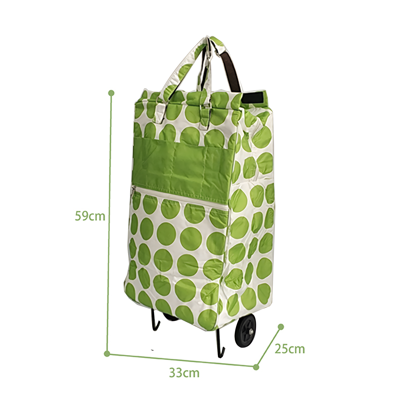Shopping Trolley Cart Bag Foldable Wheels Carts Bags Market Luggage Basket green circle V201-W12583061