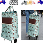 Shopping Trolley Cart Bag Foldable Wheels Carts Bags Market Luggage Basket sky blue cat V201-W12583063