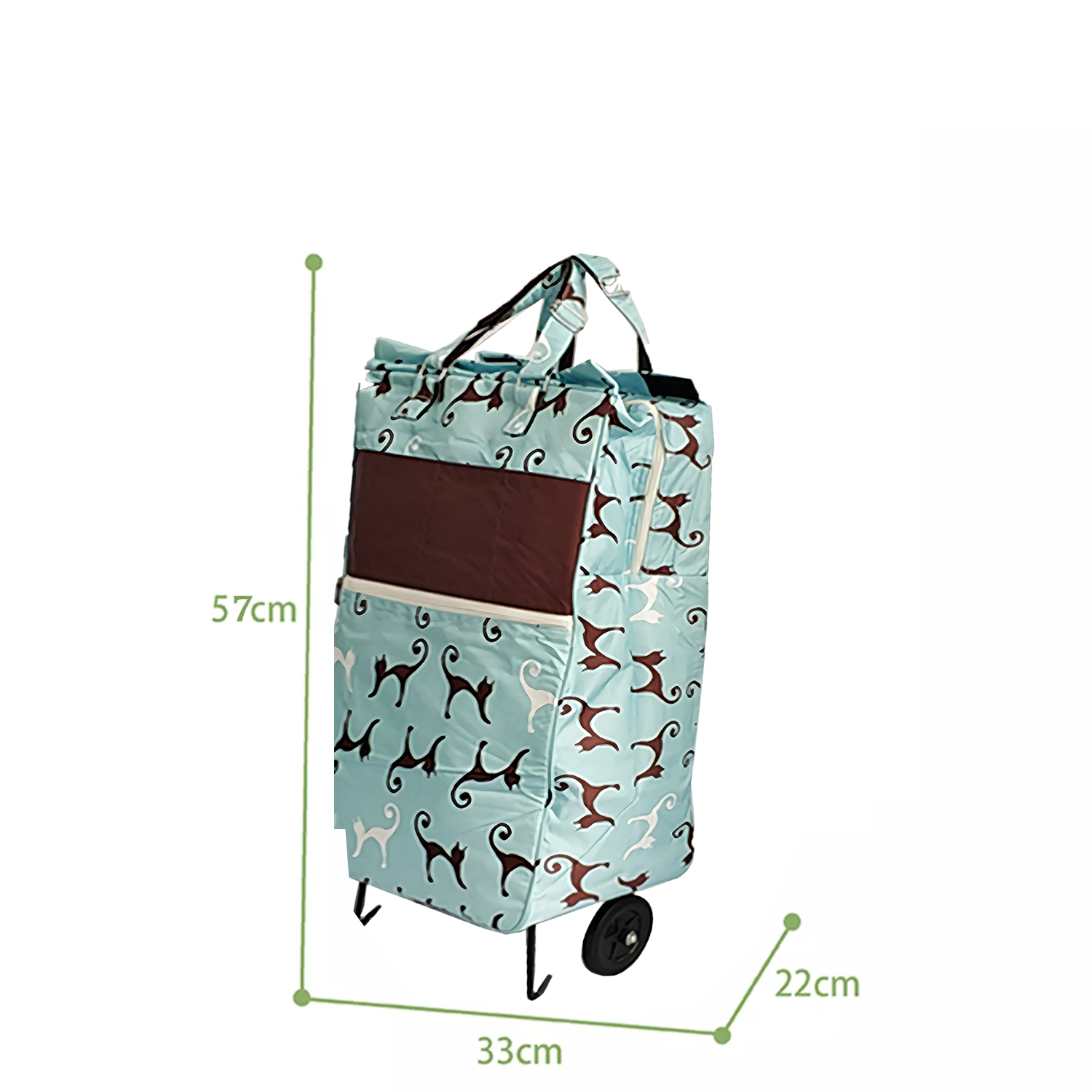 Shopping Trolley Cart Bag Foldable Wheels Carts Bags Market Luggage Basket sky blue cat V201-W12583063