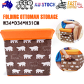 Folding Ottoman Storage Stool Cube Footstool Stool Blanket Box With Cover AU V201-W12583077