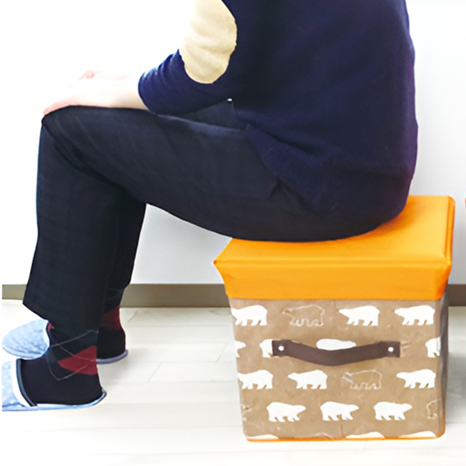 Folding Ottoman Storage Stool Cube Footstool Stool Blanket Box With Cover AU V201-W12583077