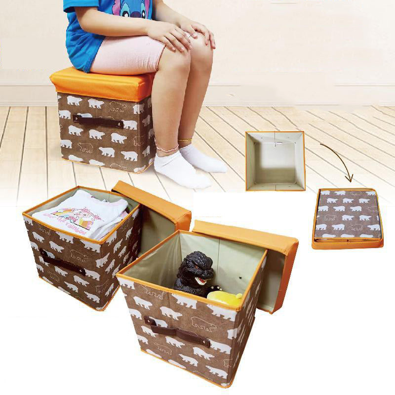 Folding Ottoman Storage Stool Cube Footstool Stool Blanket Box With Cover AU V201-W12583077