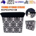 Folding Ottoman Storage Stool Cube Footstool Stool Blanket Box With Cover AU V201-W12583078
