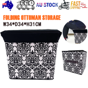 Folding Ottoman Storage Stool Cube Footstool Stool Blanket Box With Cover AU V201-W12583078
