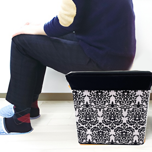 Folding Ottoman Storage Stool Cube Footstool Stool Blanket Box With Cover AU V201-W12583078