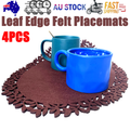 4Pc Leaf Edge Felt Placemats Heat Insulation Coffee Cup Mat Table Decor At First V201-W12583083