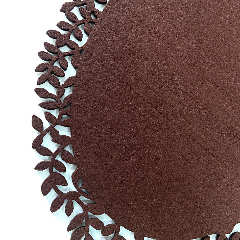 4Pc Leaf Edge Felt Placemats Heat Insulation Coffee Cup Mat Table Decor At First V201-W12583083