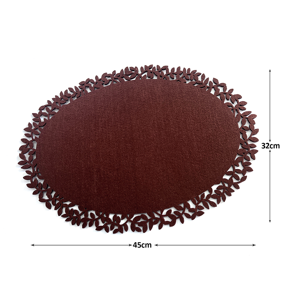 4Pc Leaf Edge Felt Placemats Heat Insulation Coffee Cup Mat Table Decor At First V201-W12583083