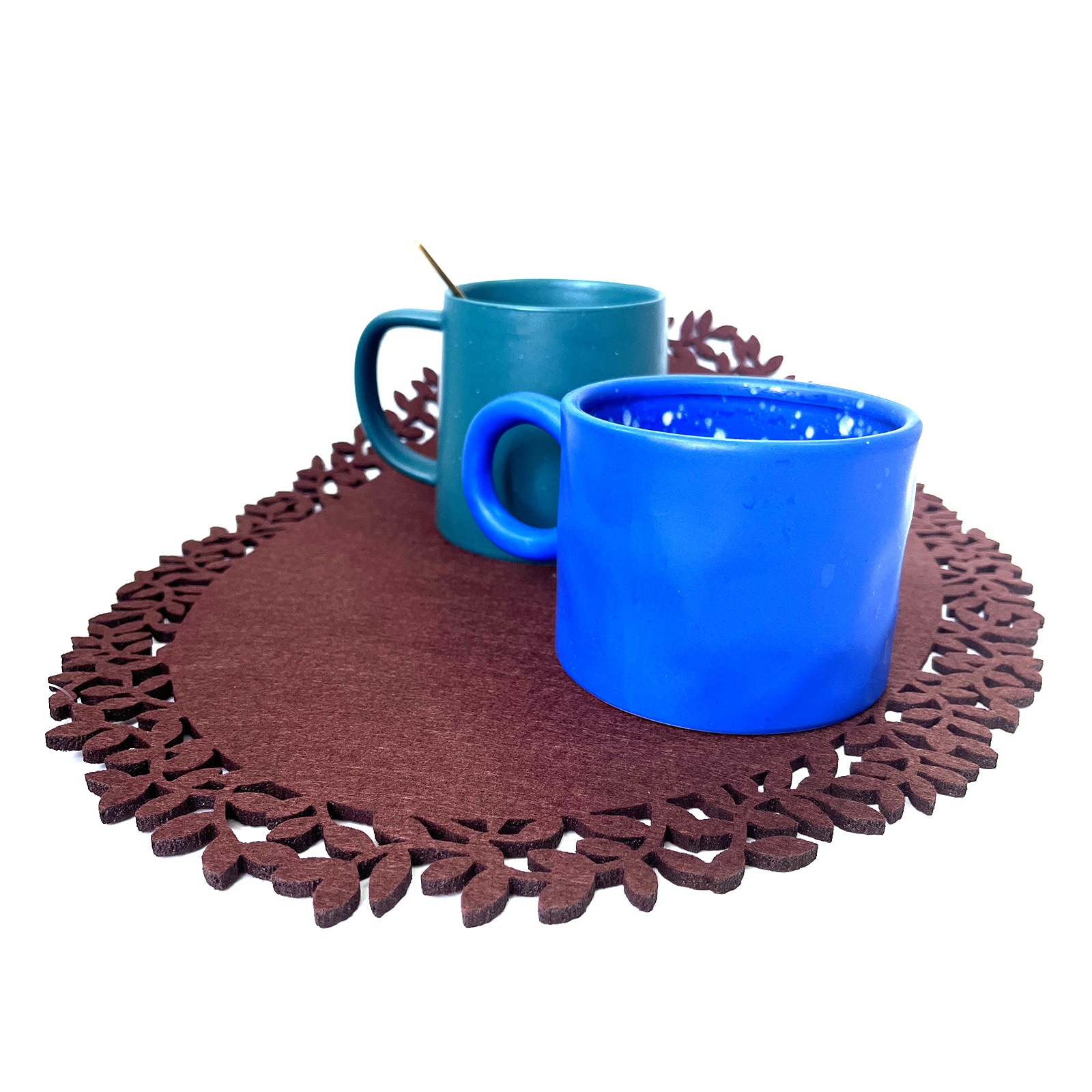 4Pc Leaf Edge Felt Placemats Heat Insulation Coffee Cup Mat Table Decor At First V201-W12583083