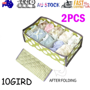 2Pcs 10 Grids Underwear Sock Panties Drawer Storage Bag Organizer Wardrobe Box V201-W12583101