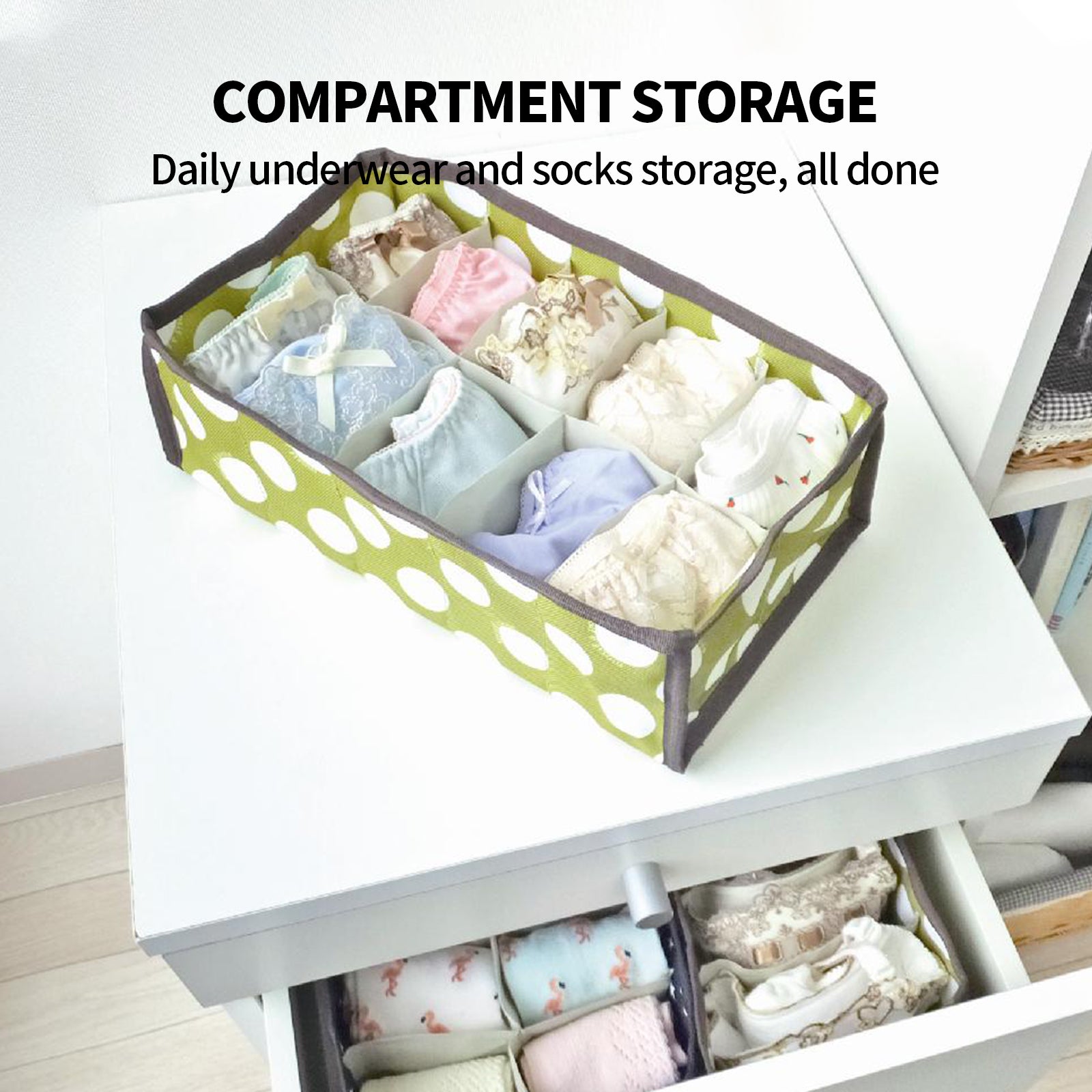 2Pcs 10 Grids Underwear Sock Panties Drawer Storage Bag Organizer Wardrobe Box V201-W12583101