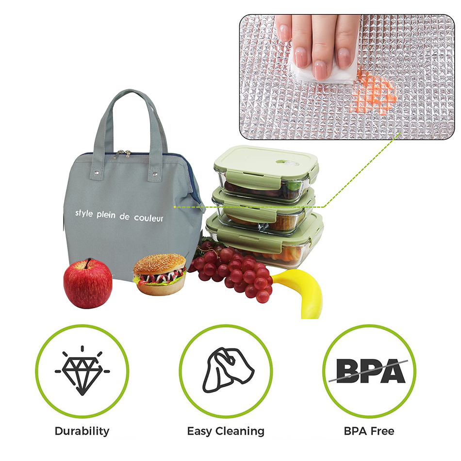 Insulated Thermal Cooler Lunch Bag Portable Picnic Storage Bag Pouch 22*14*25cm V201-W12583117