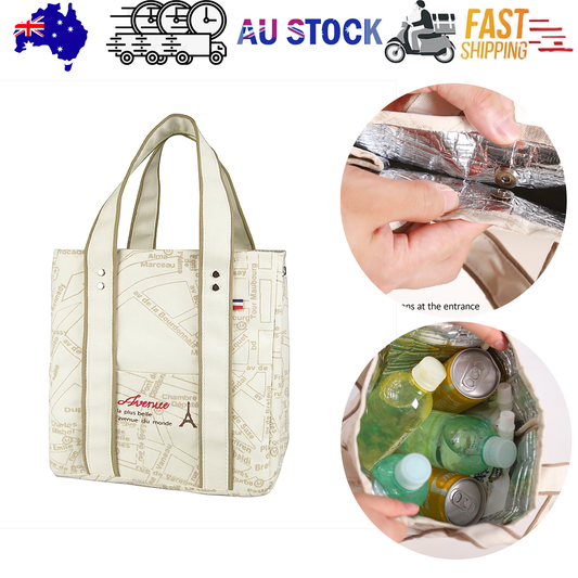 Portable 22*11.5*25cm Insulated Lunch Bag Food Container Picnic Storage Handbag V201-W12583123