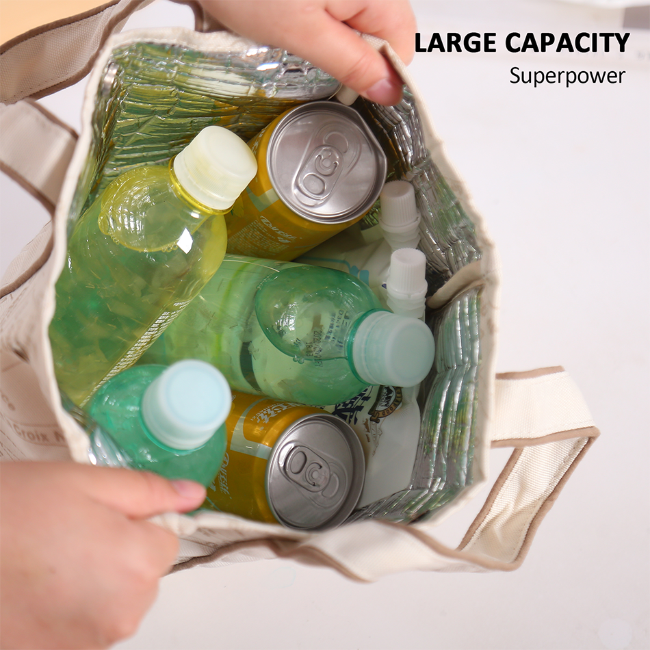 Portable 22*11.5*25cm Insulated Lunch Bag Food Container Picnic Storage Handbag V201-W12583123