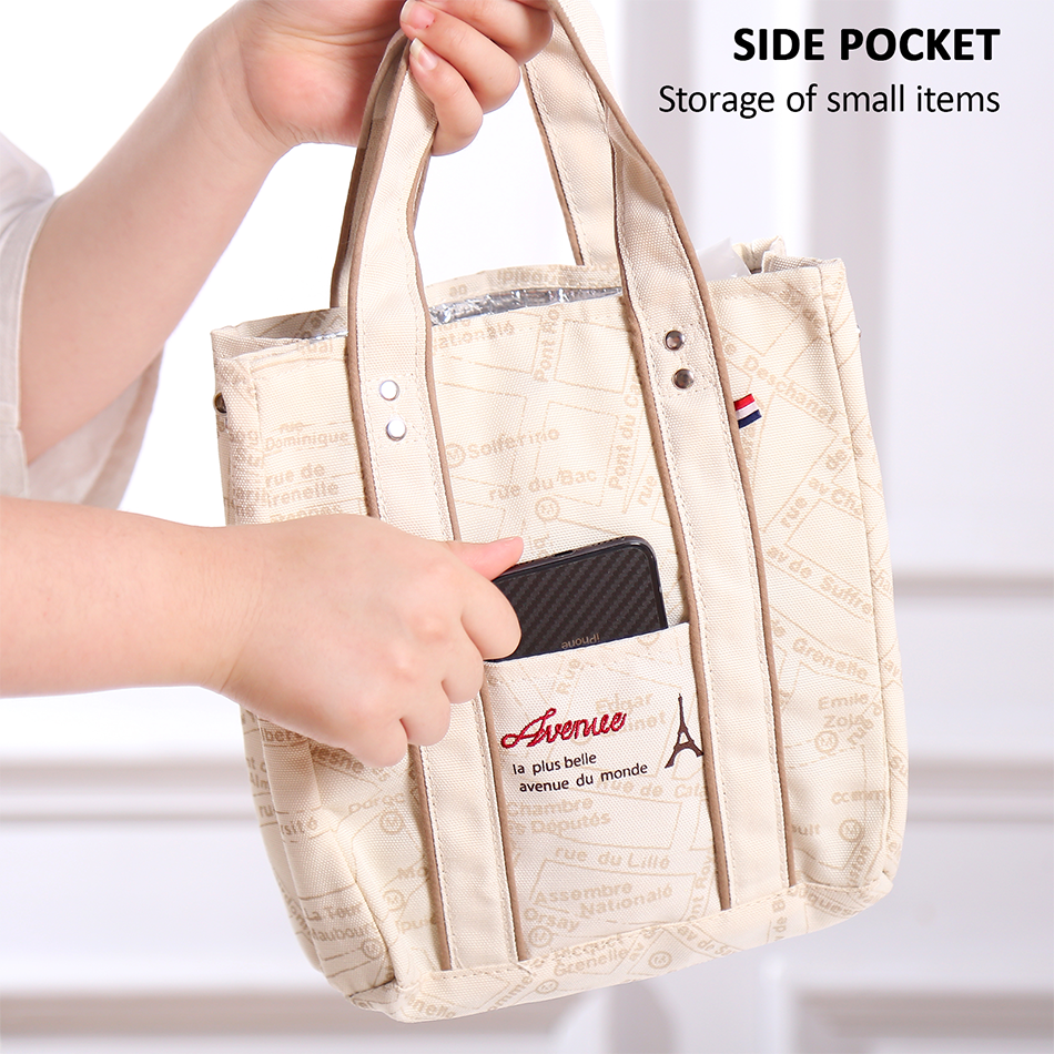 Portable 22*11.5*25cm Insulated Lunch Bag Food Container Picnic Storage Handbag V201-W12583123